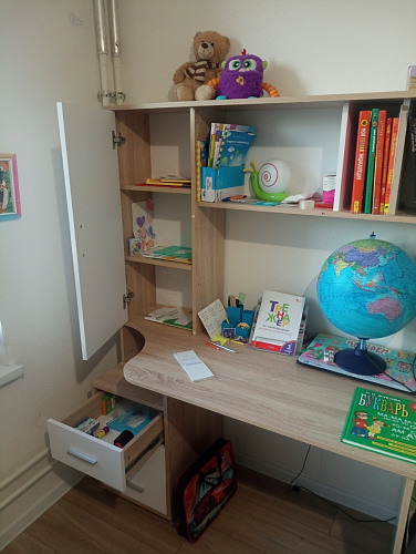 Компьютерный стол КСТ-16 левый дуб сонома / белый фото покупателя 104