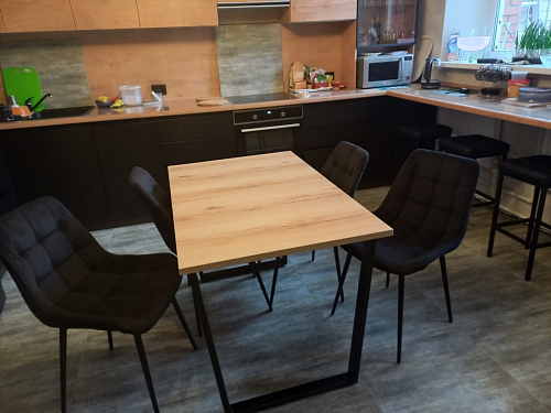 Деревянный стол Лота Лофт 140х80 дуб крафт табачный / черный матовый фото покупателя 540