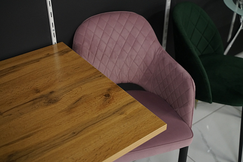 Стол на тумбе Мичиган Лофт 110х70 25 мм дуб вотан / черный матовый из шоурума 2