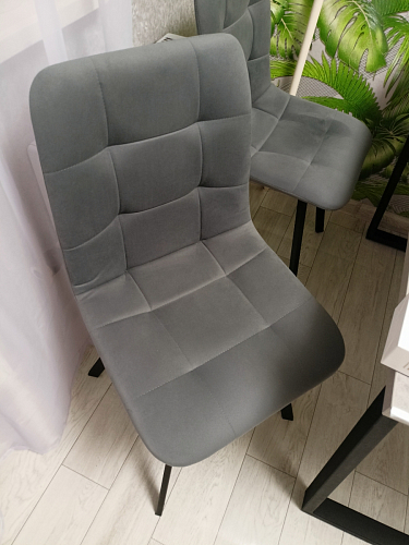 Стул на металлокаркасе Чилли К светло-серый велюр / черный каркас фото покупателя 200