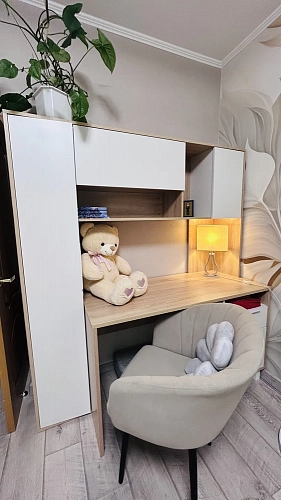 Письменный стол Комфорт 12.95 N дуб сонома / белый PE шагрень фото покупателя 20