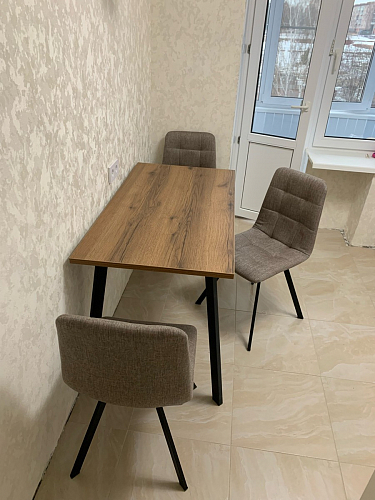 Стол Тринити Лофт 120 32 мм дуб галифакс табако / черный матовый фото покупателя 542