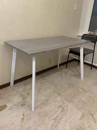 Стол Тринити Лофт 120 32 мм бетон / черный матовый фото покупателя 26