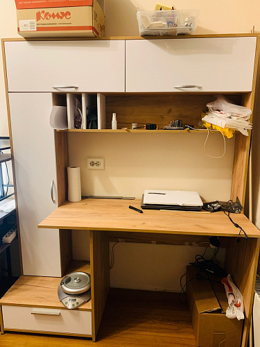 Письменный стол Лайт 03.243 дуб золотой (craft) / белый премиум фото покупателя 43