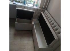 Кухонный диван угловой Мирта левый микровельвет черный фото покупателя 4