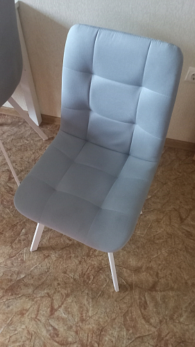 Стул на металлокаркасе Чилли синяя ткань / белый фото покупателя 1104