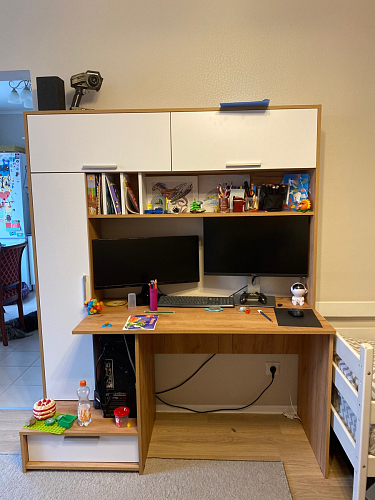 Письменный стол Лайт 03.243 дуб золотой (craft) / белый премиум фото покупателя 160