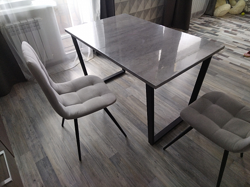 Деревянный стол Лота Лофт 120х75 белый матовый / дуб крафт золотой фото покупателя 309