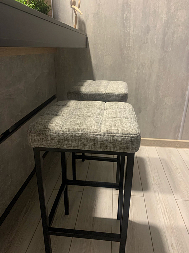 Барный стул Лофт микровелюр катания блэк / черный матовый фото покупателя 319