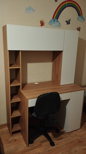 Письменный стол Комфорт 12.71 дуб золотой craft / белая аляска фото покупателя 114