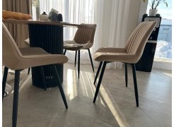 Стул на металлокаркасе Вейв светло-серый (hl 63) / 10К черный каркас фото покупателя 192