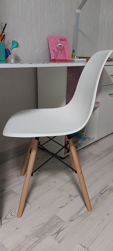 Пластиковый стул Eames PC-015 серо-голубой / дерево фото покупателя 110