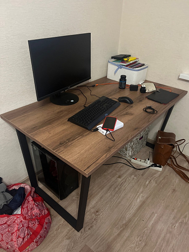 Деревянный стол Лота Лофт 140х80 черный матовый / бетон светлый фото покупателя 842