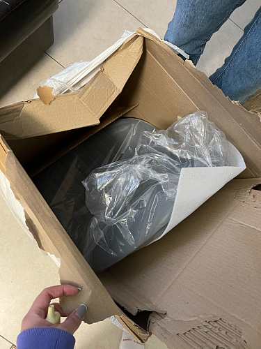 Стул на металлокаркасе Gabi 1 light blue / black / gold фото покупателя 918