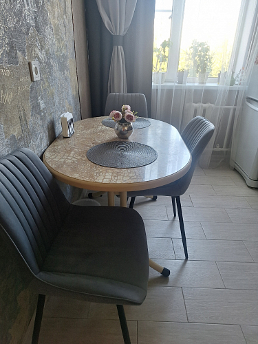 Стул на металлокаркасе Седа 360 К латте (velutto 08) / белый фото покупателя 63