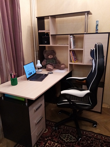 Стол компьютерный КС15 белый правый фото покупателя 33