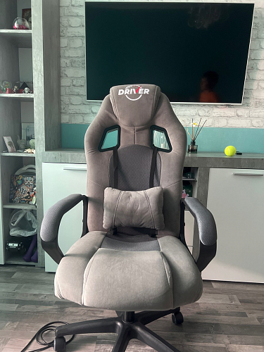 Компьютерное кресло Driver/Драйвер кожзам черный / серый фото покупателя 25