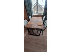 Деревянный стол Лота Лофт 120(160)х75 черный матовый / бетон светлый фото покупателя 766