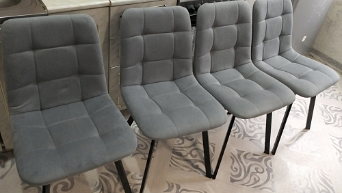 Стул на металлокаркасе Чилли синяя ткань / белый фото покупателя 312