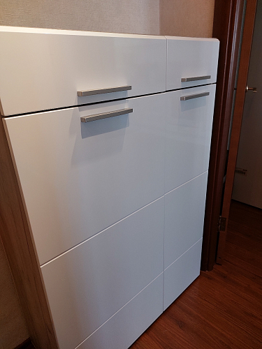 Комод Лайн 13.121 дуб серый craft K 002 PW / белый глянец пвх фото покупателя 5