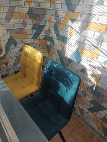 Стул на металлокаркасе Чилли синяя ткань / белый фото покупателя 933