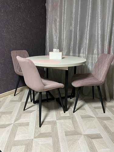 Стул на металлокаркасе Fox light purple / black фото покупателя 4