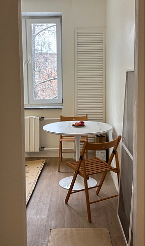 Стол Тулип 90х73 белый мрамор / золото фото покупателя 79