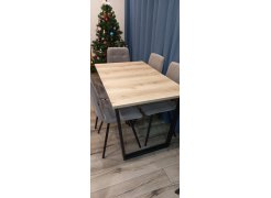 Деревянный стол Лота Лофт 120(160)х75 черный матовый / бетон светлый фото покупателя 190