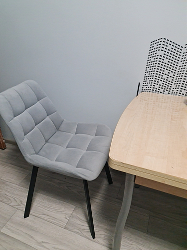 Стул на металлокаркасе Челси морская волна / черный фото покупателя 79