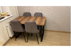 Деревянный стол Лота Лофт 120(160)х75 черный матовый / бетон светлый фото покупателя 100