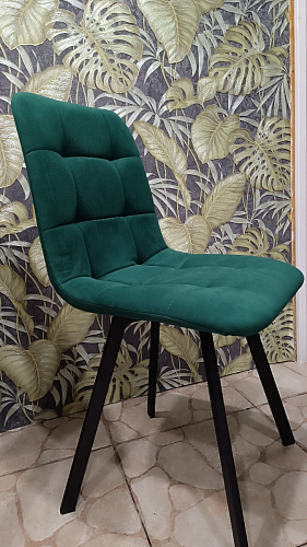 Стул на металлокаркасе Чилли К светло-серый велюр / черный каркас фото покупателя 34