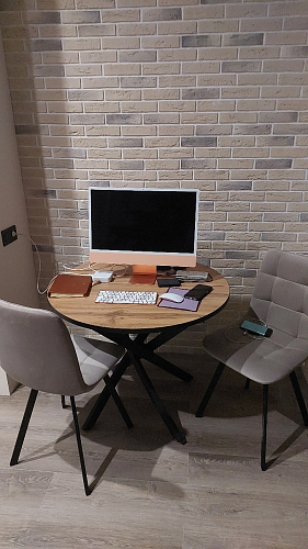 Стул на металлокаркасе Чилли К кирпичный / черный фото покупателя 481