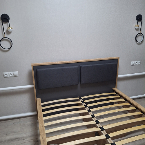 Двуспальная кровать Клауд 160х200 парящая дуб крафт золотой / антрацит фото покупателя 332