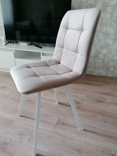 Стул на металлокаркасе Чилли К светло-серый велюр / черный каркас фото покупателя 394