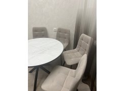 Стул на металлокаркасе Чилли синяя ткань / белый фото покупателя 498