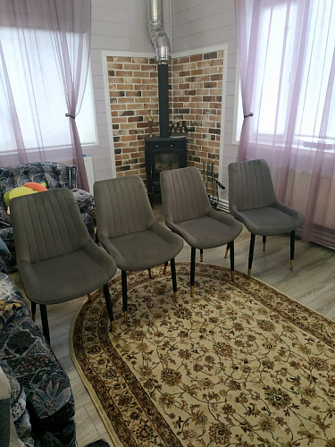 Стул на металлокаркасе Seda 1 green / gold / black фото покупателя 26