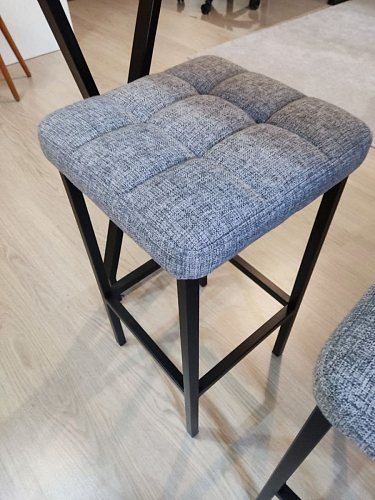 Барный стул Лофт ткань канди грей / черный матовый фото покупателя 186