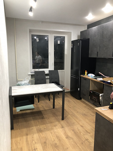 Стол Центавр дуб галифакс / черный матовый фото покупателя 79