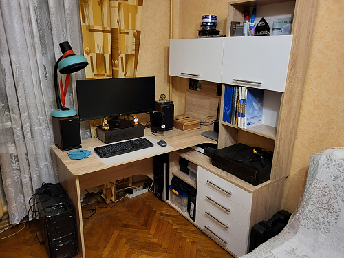 Компьютерный стол КСТ-14.1Л левый дуб сонома / белый фото покупателя 5