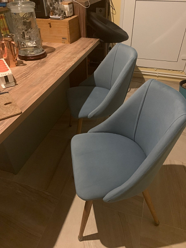 Стул на металлокаркасе Morgan blue / black фото покупателя 5