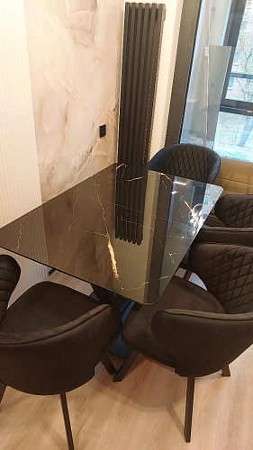 Стол на тумбе Бугун обсидиан / черный фото покупателя 74