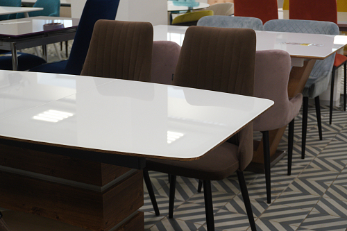 Стол на тумбе Фернан белый / орех кантри из шоурума 2