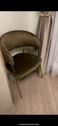 Стул на металлокаркасе Kamelia темно-серый / золотой фото покупателя 9