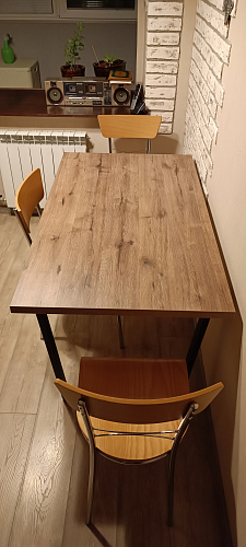 Стол Эльпатия 130 дуб велингтон / черный матовый фото покупателя 20