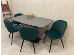 Стул на металлокаркасе Gabi 1 бежевый / черный с серебряными наконечниками фото покупателя 893