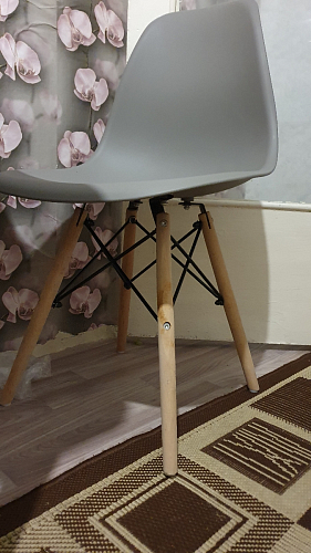 Пластиковый стул Eames PC-015 серо-голубой / дерево фото покупателя 278