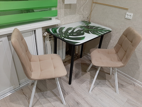 Стул на металлокаркасе Чилли синяя ткань / белый фото покупателя 780