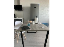 Деревянный стол Лота Лофт 120(160)х75 черный матовый / бетон светлый фото покупателя 127