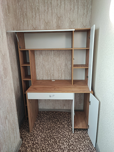 Письменный стол Комфорт 12.71 дуб золотой craft / белая аляска фото покупателя 15