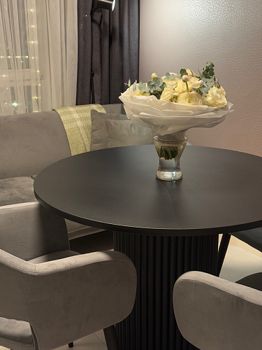 Керамический стол Барел 110 patagonoa bianco repose / черный фото покупателя 19